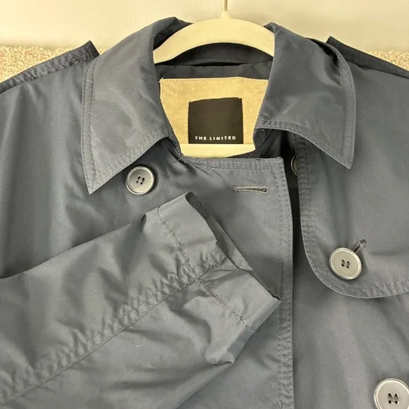 The Limited Womens Trench Coat Medium Blue Rain Lightweight Jacket Casual Career - Picture 1 of 9
